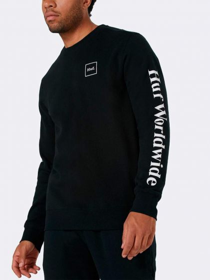 Moletom Careca Huf Worldwide Essentials Domestic Preto