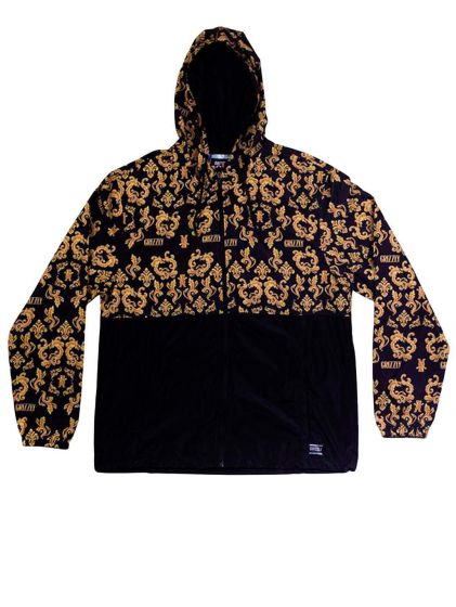 Detalhe Jaqueta Grizzly Goldleaf Windbreaker  Grizzly Griptape - Estilo Urbano