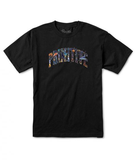 Camiseta Primitive Skateboards Collegiate Aquatic Black